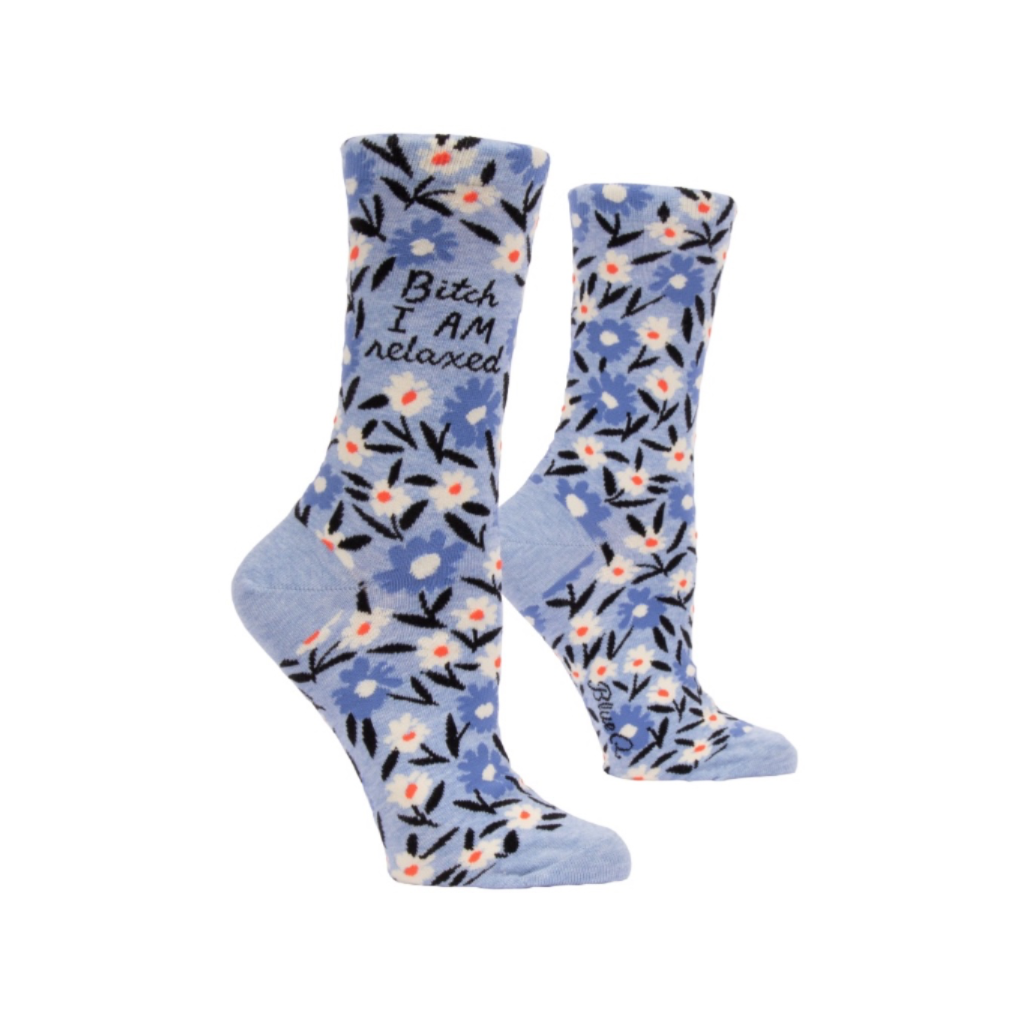 B*tch I AM Relaxed Crew Socks - Womens Blue Q Apparel & Accessories - Socks - Womens