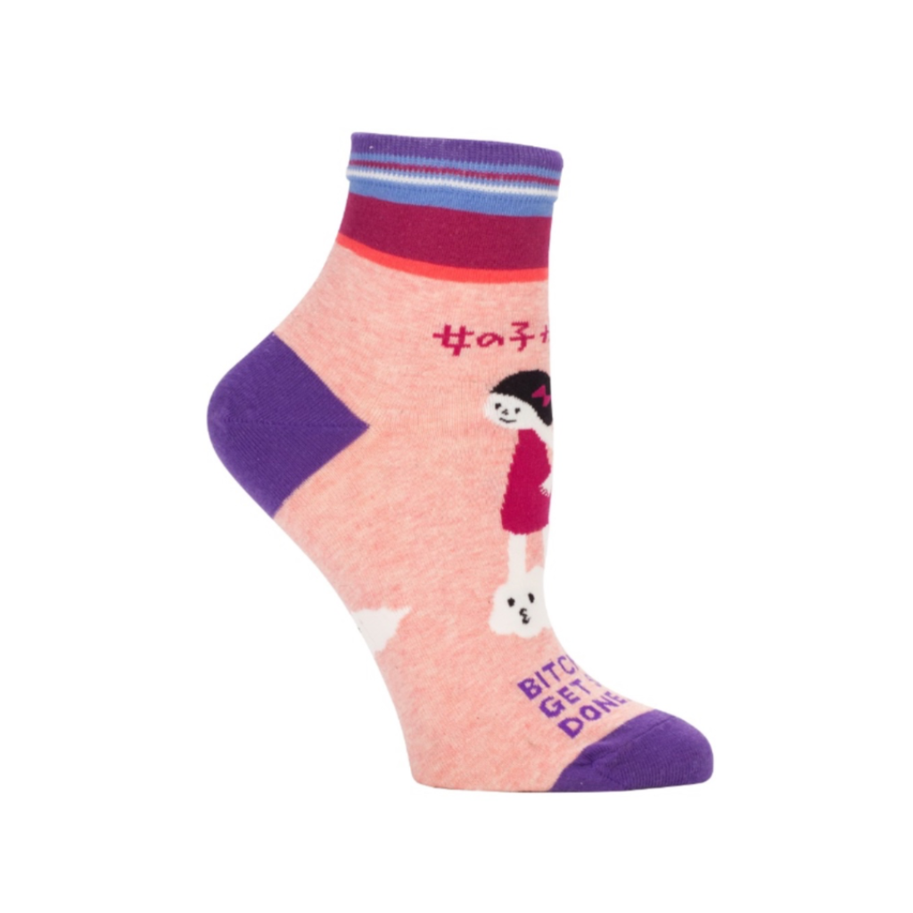 B*tches Get Stuff Done Ankle Socks - Womens Blue Q Apparel & Accessories - Socks - Womens