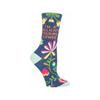 Delicate F*cking Flower Crew Socks - Womens Blue Q Apparel & Accessories - Socks - Womens