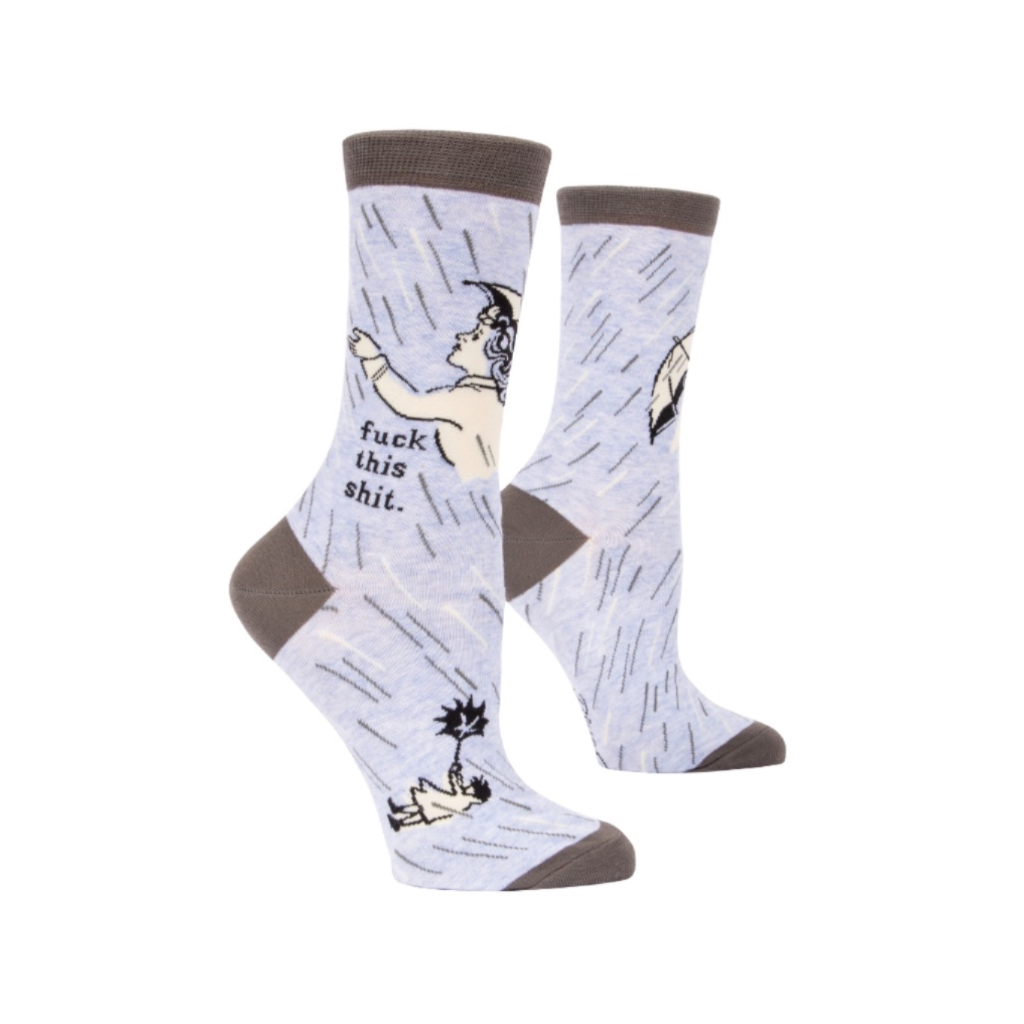 F*ck This Sh*t Socks Crew Socks - Womens Blue Q Apparel & Accessories - Socks - Womens