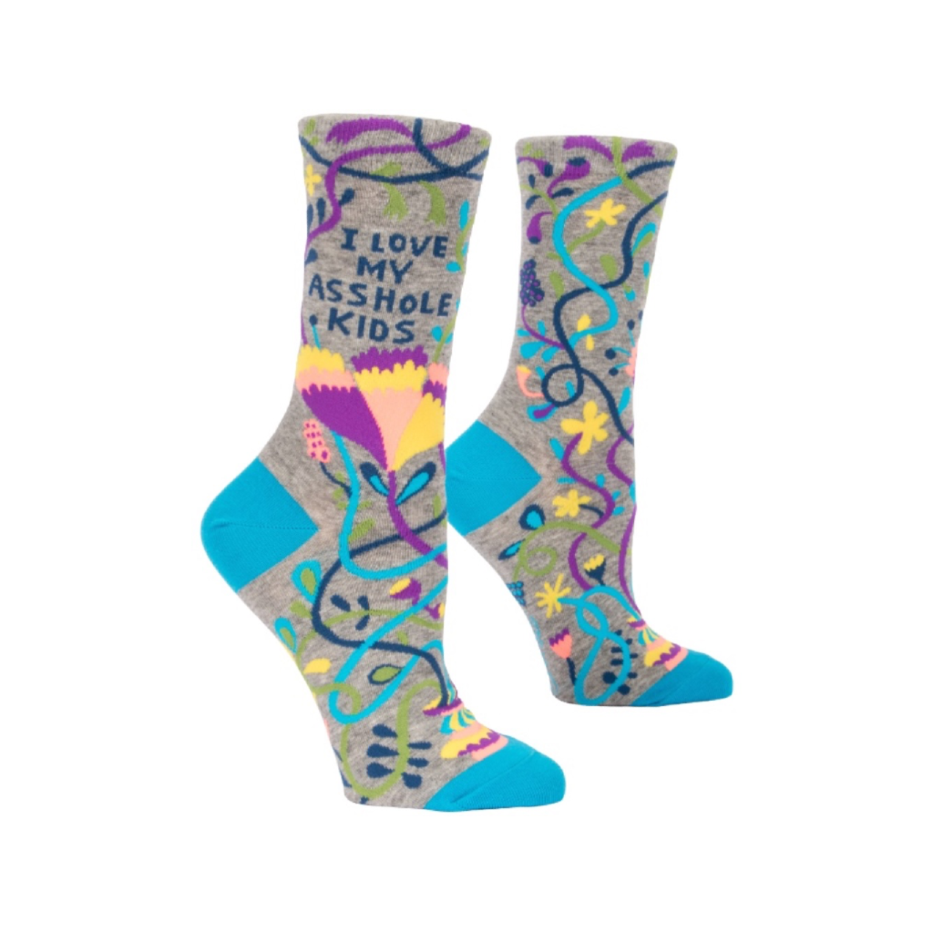 I Love My A**hole Kids Crew Socks - Womens Blue Q Apparel & Accessories - Socks - Womens
