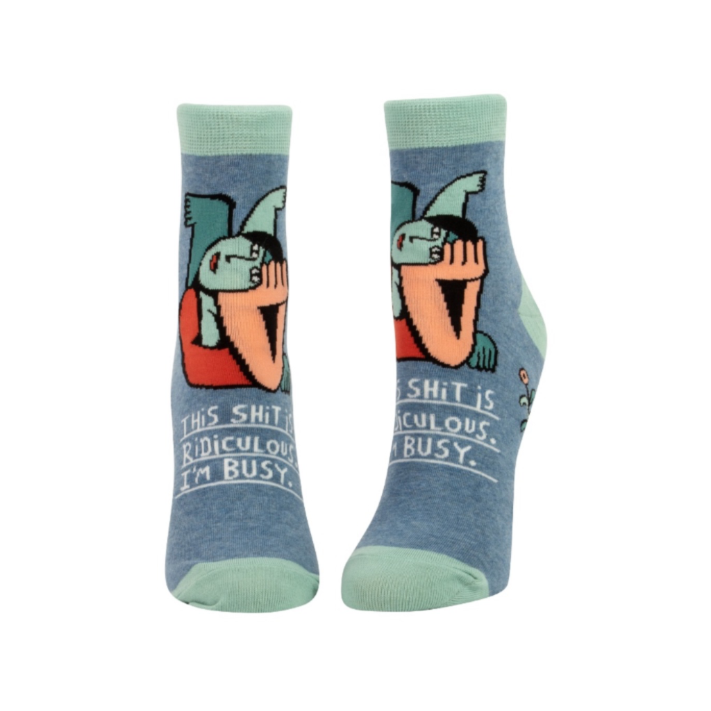 This Sh*t Is Ridiculous Ankle Socks - Womens Blue Q Apparel & Accessories - Socks - Womens