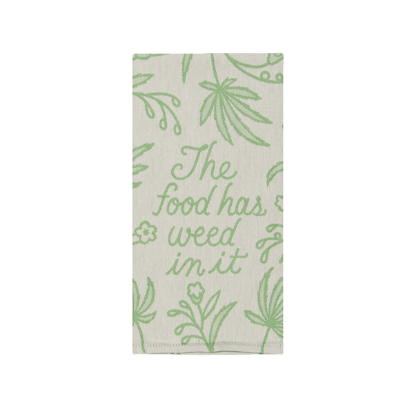 The Food Has Weed In It Woven Dish Towel Blue Q Home - Kitchen - Kitchen & Dish Towels