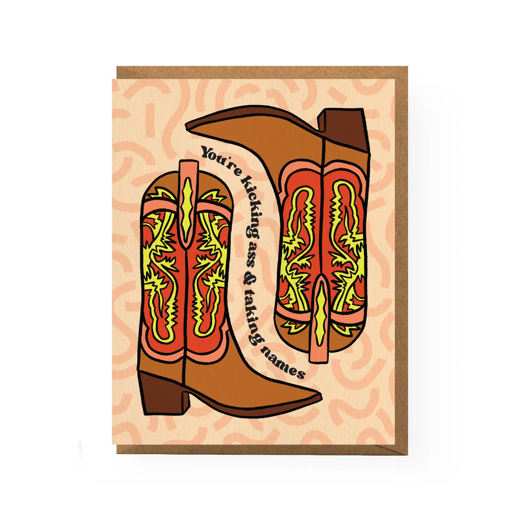 Kicking A** Cowboy Boot Blank Card from Boss Dotty Paper Co – Urban ...