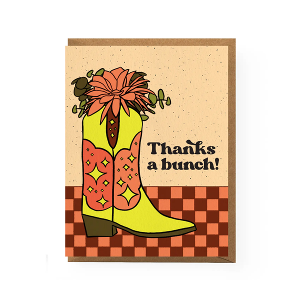 Floral Cowboy Boot Thank You Card Boss Dotty Paper Co Cards - Thank You