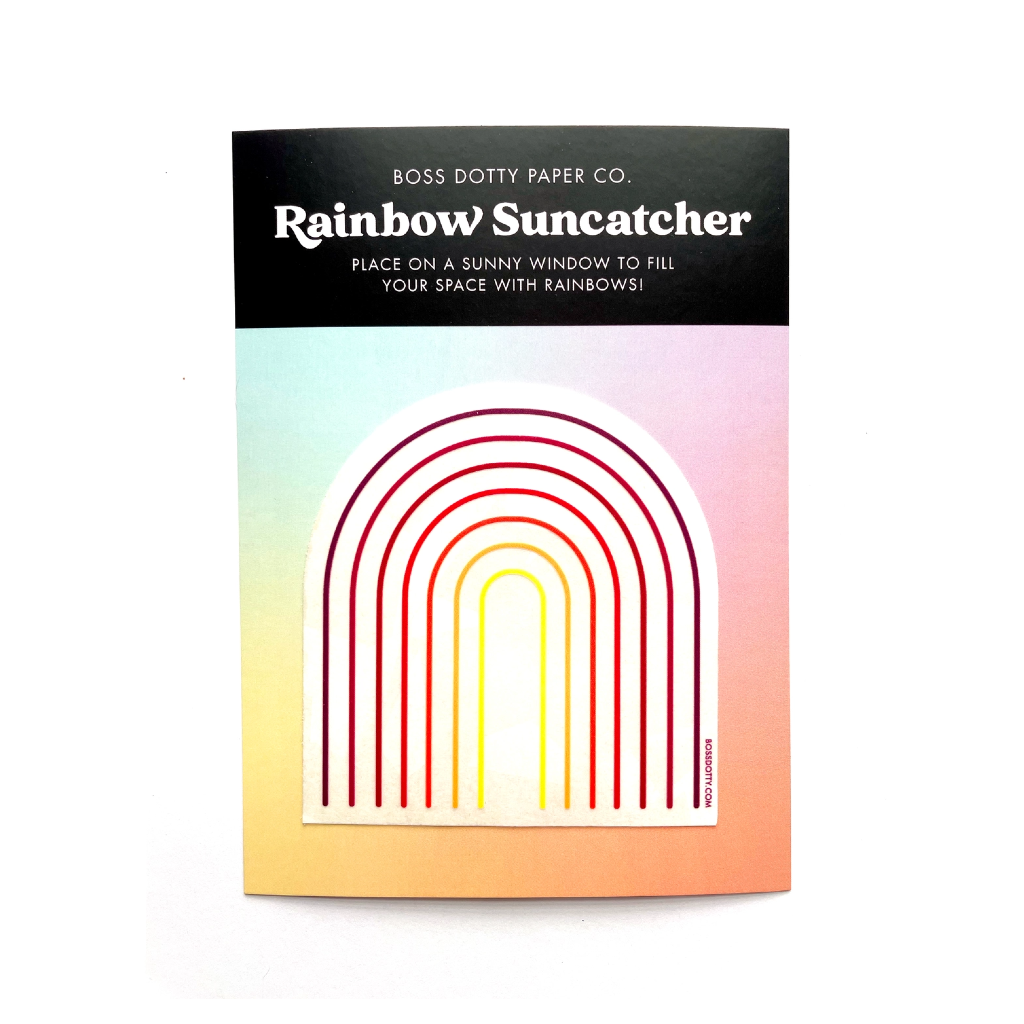 Retro Rainbow Suncatcher Window Decal Boss Dotty Paper Co Home - Garden - Suncatchers