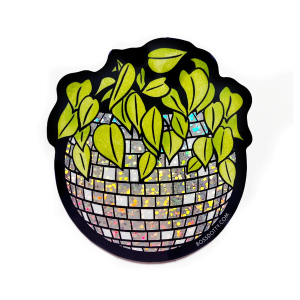 Glitter Disco Ball Planter Sticker Boss Dotty Paper Co Impulse - Decorative Stickers