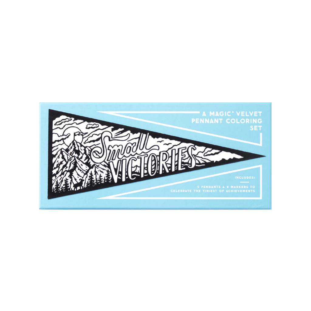 Small Victories Magic Velvet Pennant Coloring Set Brass Monkey Books - Coloring