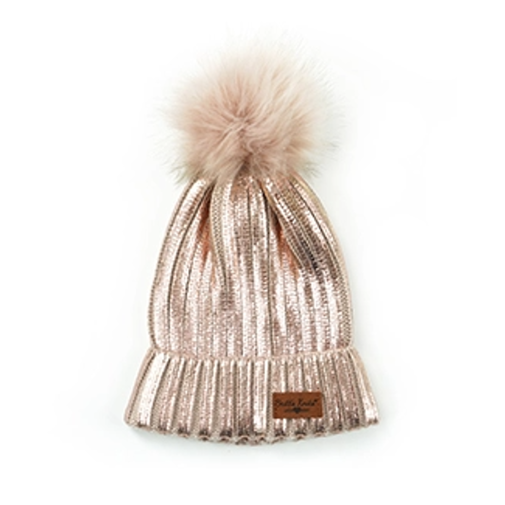 BLUSH Gracier Knit Adult Pom Hat Britt's Knits Apparel & Accessories - Winter - Adult - Hats