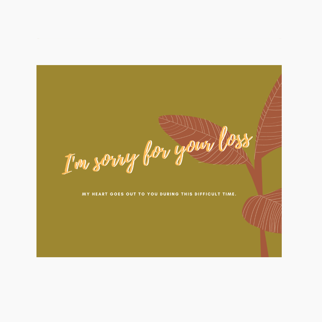I'm Sorry For Your Loss Sympathy Card Cards by Dé Cards - Sympathy