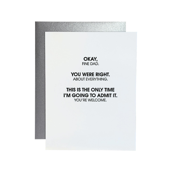 You Were Right Dad Father's Day Card Chez Gagne Cards - Father's Day