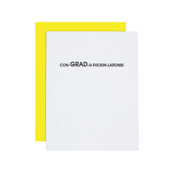 Con-Grad-U-F*ckin-Lations Graduation Card Chez Gagne Cards - Graduation