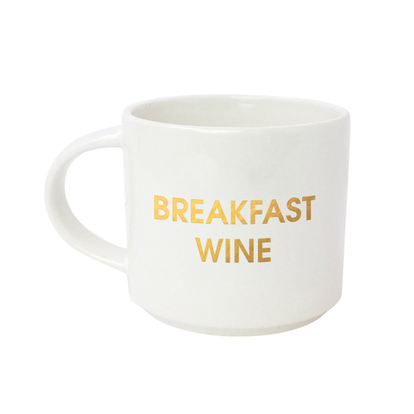 Breakfast Wine Gold Metallic Mug Chez Gagne Home - Mugs & Glasses