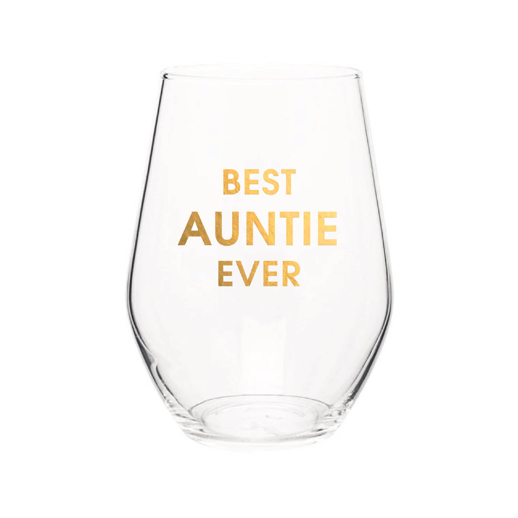 Best Auntie Wine Glass Chez Gagne Home - Mugs & Glasses - Wine Glasses