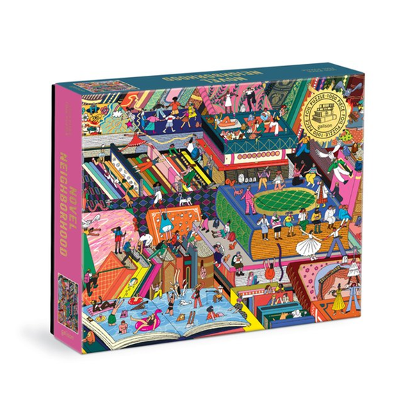 Novel Neighborhood Foil 1000 Piece Jigsaw Puzzle Chronicle Books - Galison Toys & Games - Puzzles & Games - Jigsaw Puzzles