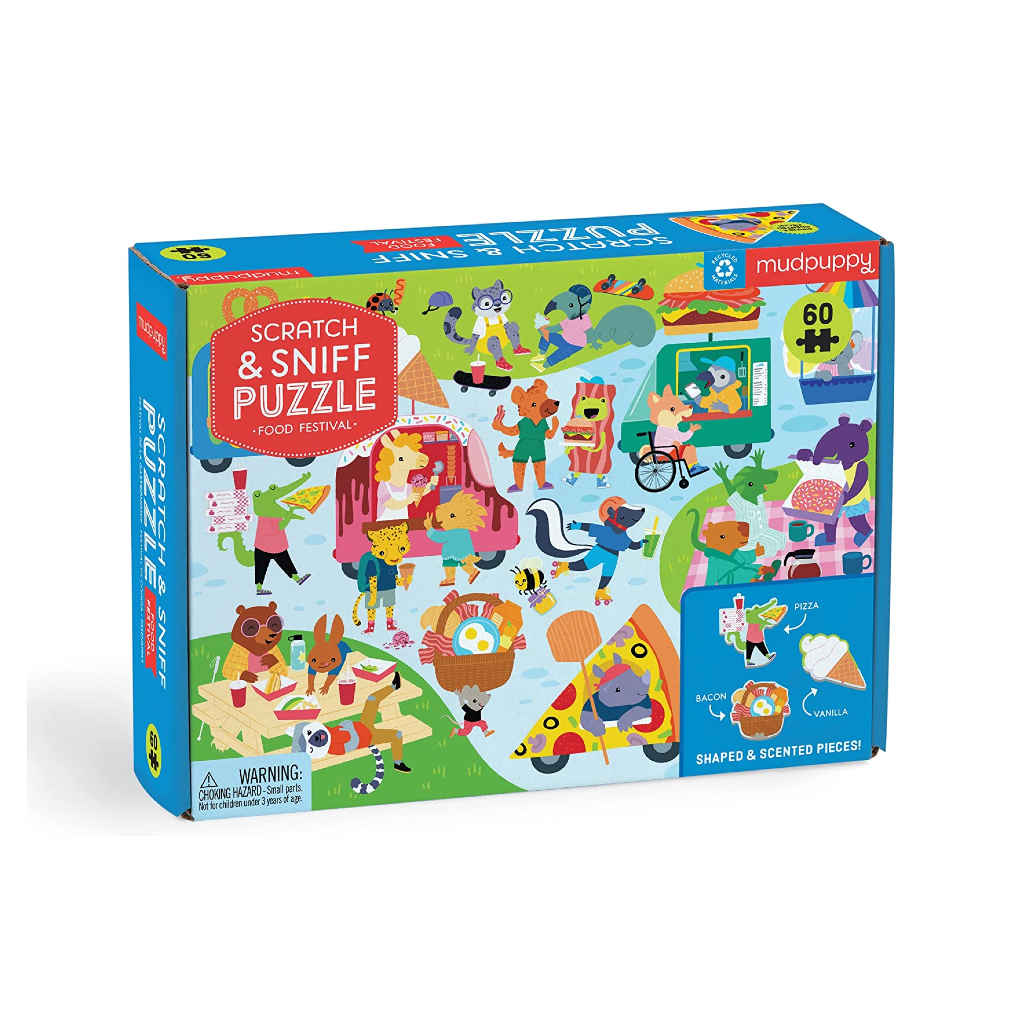 Food Festival Scratch & Sniff 60 Piece Jigsaw Puzzle Urban General Store