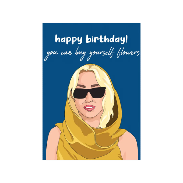Miley Cyrus Flowers Birthday Card Citizen Ruth Cards - Birthday