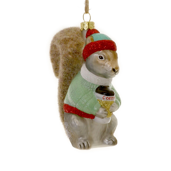 Cozy Squirrel Glass Ornament CODY FOSTER AND CO. Holiday - Ornaments