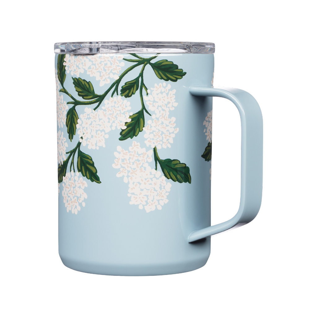 Floral Glass Coffee Cup, Hydrangea Garden Glass Iced Coffee Cup with B –  Papelillo Art Design