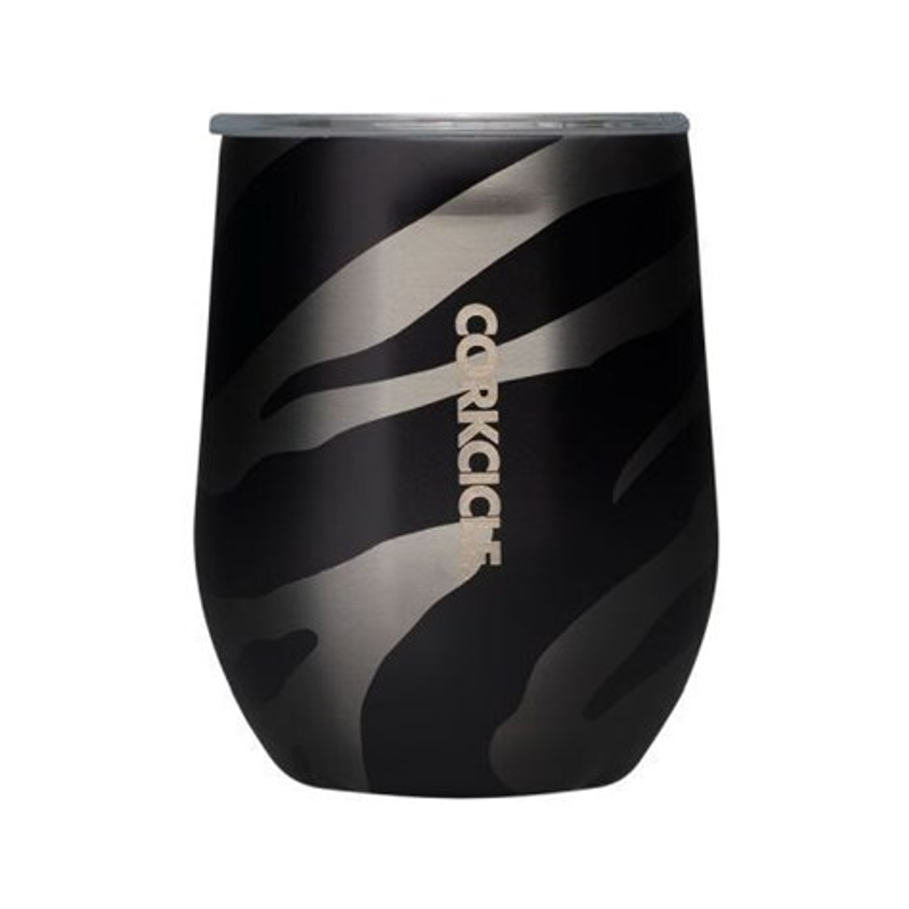LUXE ZEBRA / STEMLESS - 12OZ Corkcicle - Exotic Animal Collection Corkcicle Home - Mugs & Glasses - Reusable