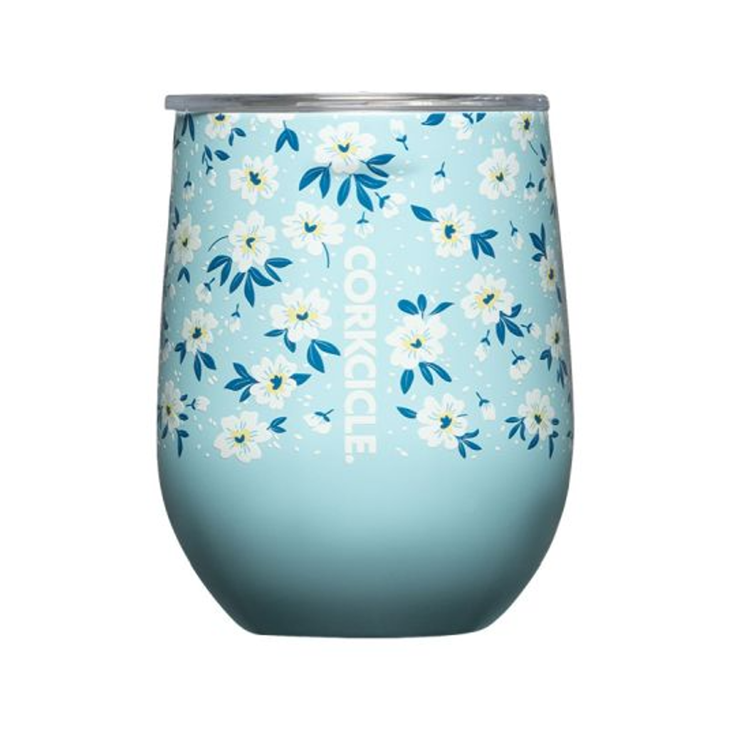 Stemless 12oz Corkcicle - Ditsy Floral Collection - Blue Corkcicle Home - Mugs & Glasses - Reusable