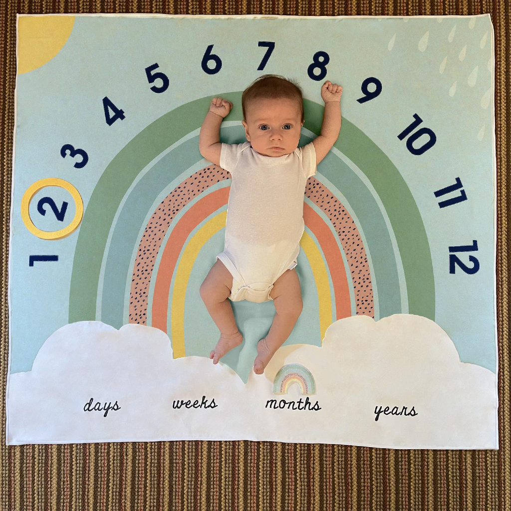 Dream Big Milestone Mat/Curtain Cupcakes & Cartwheels Baby & Toddler