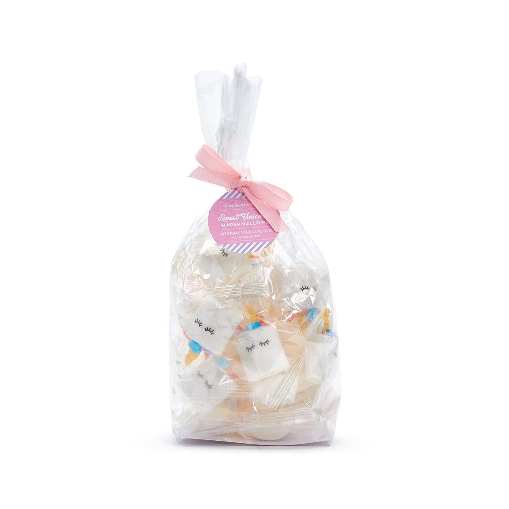 Unicorn Vanilla Marshmallow Hand Decorated Candy In Gift Bag Cupcakes & Cartwheels Candy, Chocolate & Gum