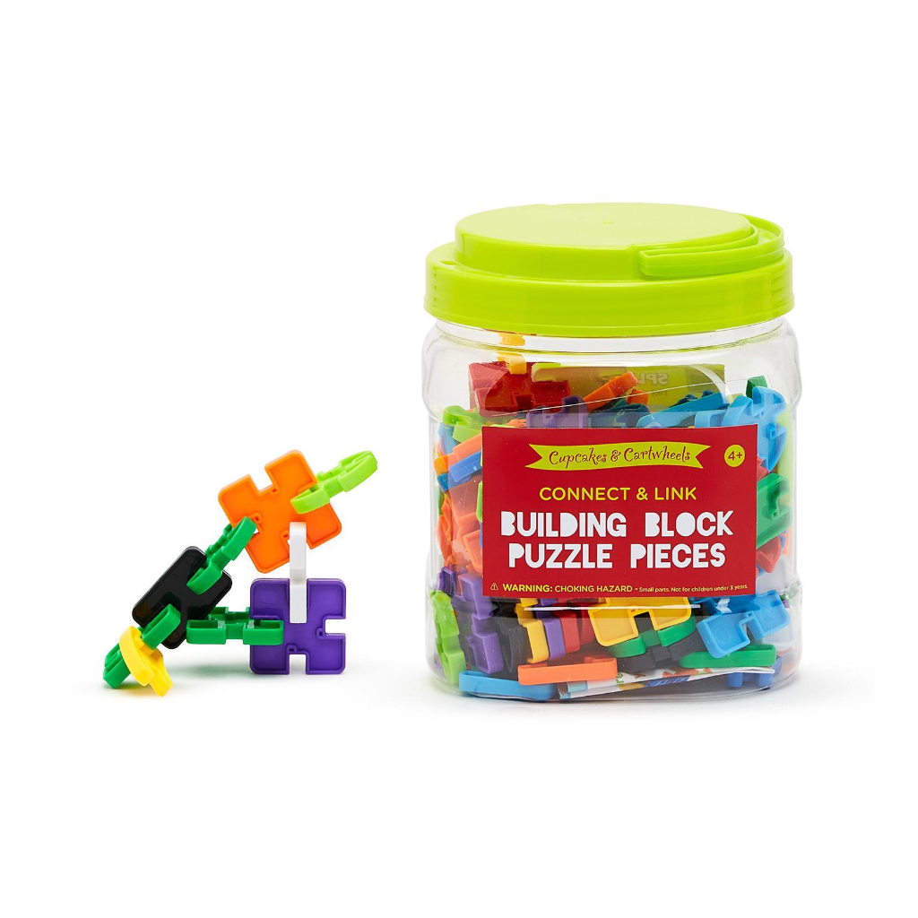 Puzzle Pieces Bucketful Building Shapes Toy Cupcakes & Cartwheels Toys & Games - Building Toys