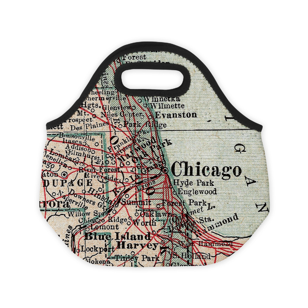 Chicago Illinois Lunch Tote Daisy Mae Designs Home - Kitchen & Dining - Reusable Food Storage Bags & Containers