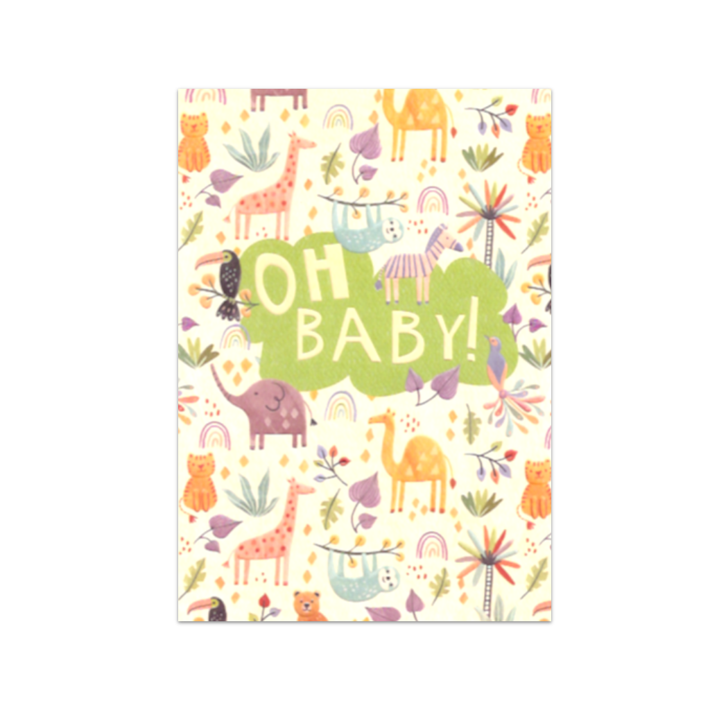 Oh Baby Rainbow Animal Paradise Baby Card Design Design Cards - Baby