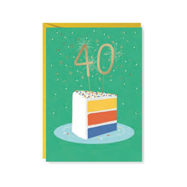 40 Sparklers Cake Birthday Card Design Design Cards - Birthday
