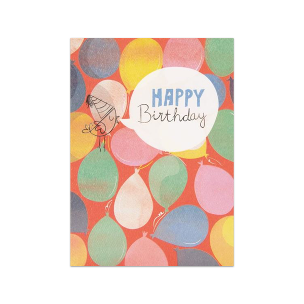 Bird With Balloons Birthday Card Design Design Cards - Birthday