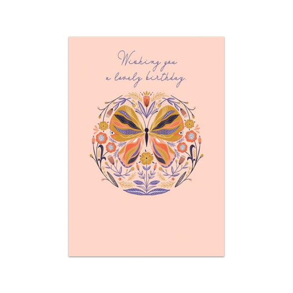DES CARD BIRTHDAY WISHING YOU A LOVELY BIRTHDAY BUTTERFLY Design Design Cards - Birthday