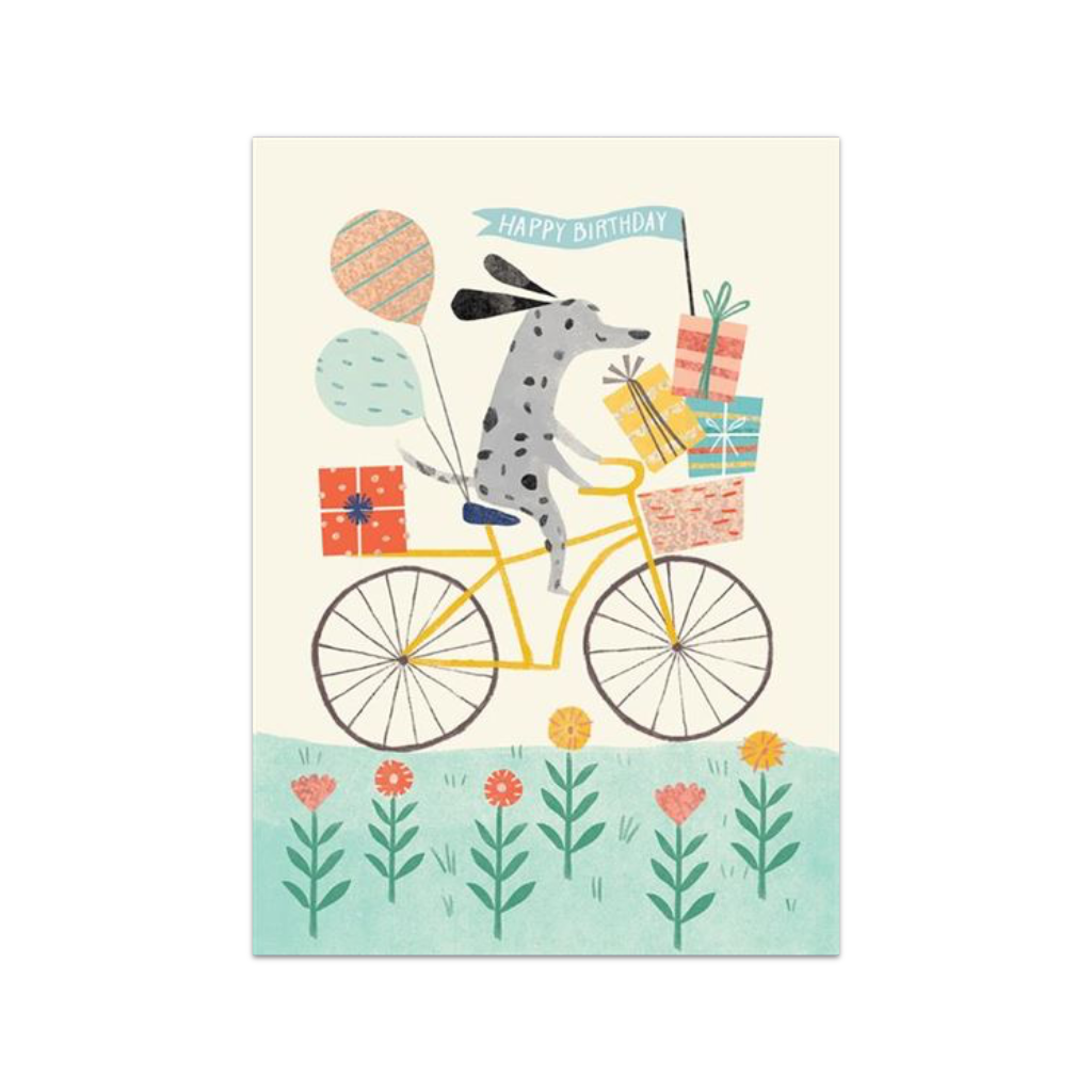 Dog On A Bike Birthday Card Design Design Cards - Birthday