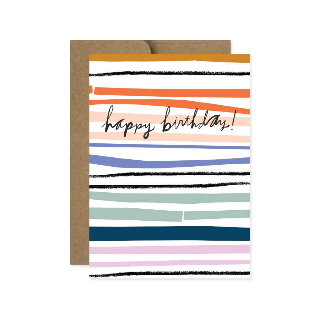 Happy Birthday Stripes Birthday Card Design Design Cards - Birthday