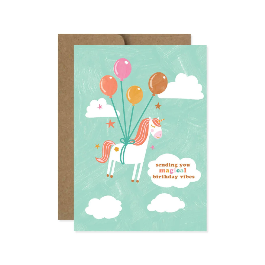 Magical Birthday Vibes Unicorn Birthday Card Design Design Cards - Birthday