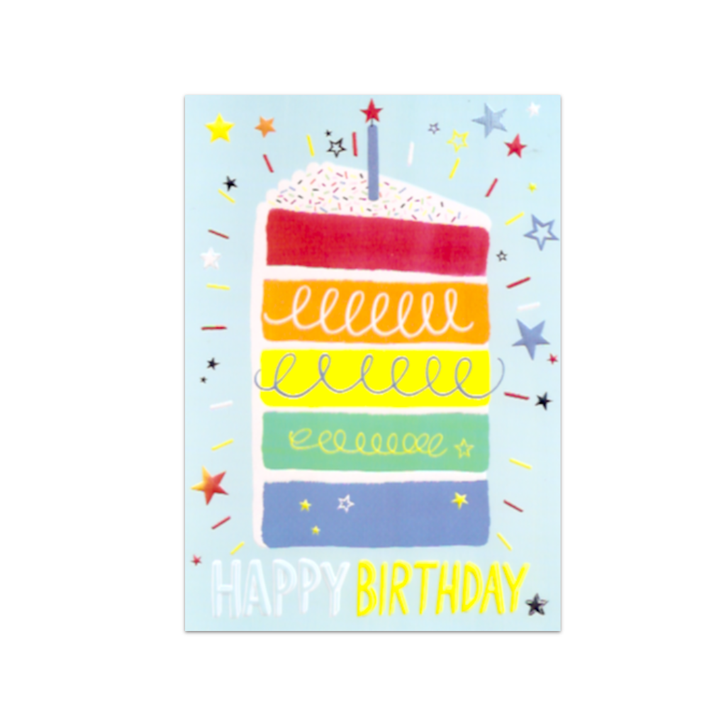 Watercolour Fluffy Birthday Cake Painting Greeting Card – ThePurpleCauldron