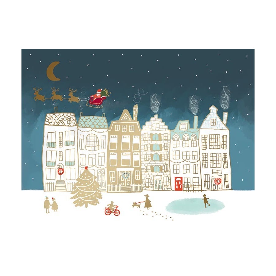 Over the Rooftops Petite Boxed Christmas Cards Design Design Cards - Boxed Cards - Holiday