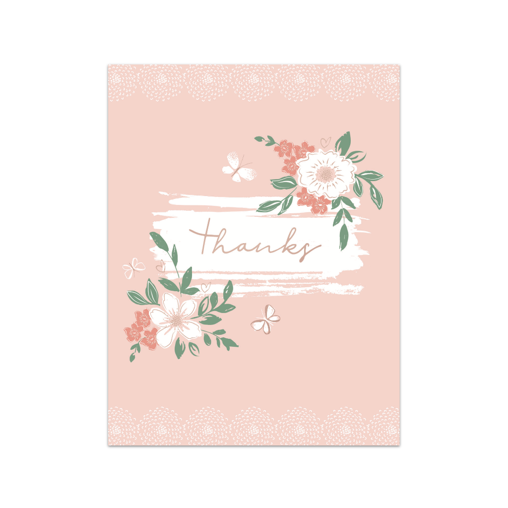 DES BOXED CARDS THANK YOU BLUSH THANK YOU FLORAL Design Design Cards - Boxed Cards - Thank You