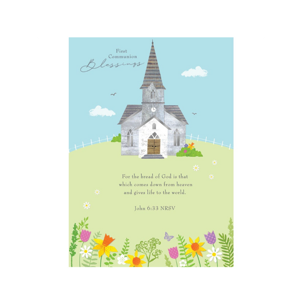 Church on a Hill First Communion Card Design Design Cards - First Communion