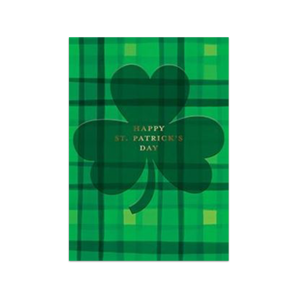 Plaid Shamrock St. Patrick's Day Card Design Design Cards - Holiday