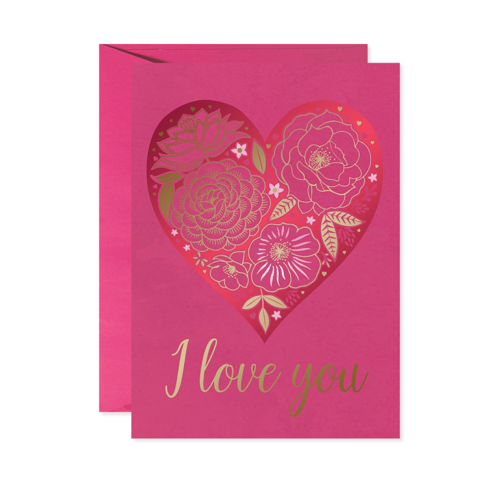 I Love You Rose Heart Valentine's Day Card Design Design Cards - Holiday - Valentine's Day