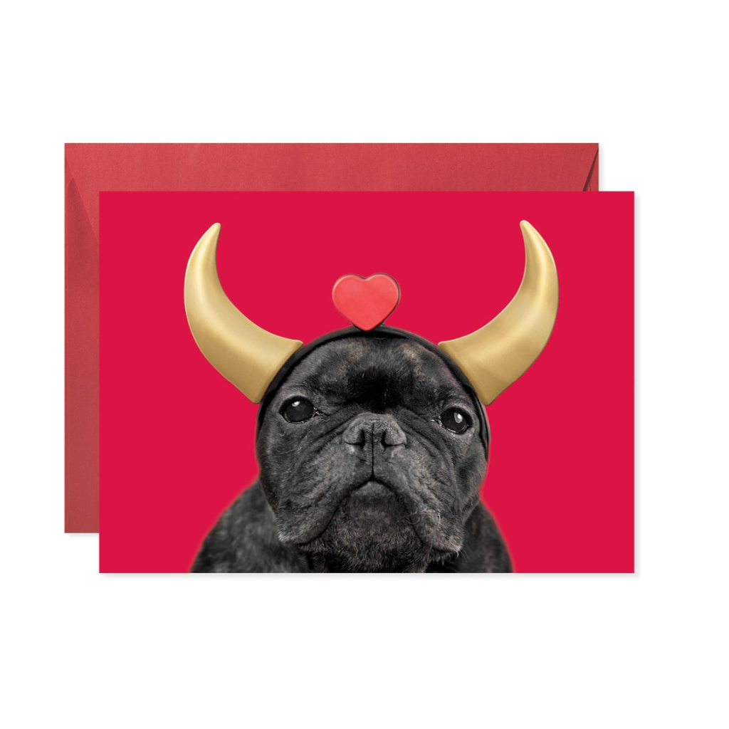 Love Devil Pug Valentine's Card Design Design Cards - Holiday - Valentine's Day