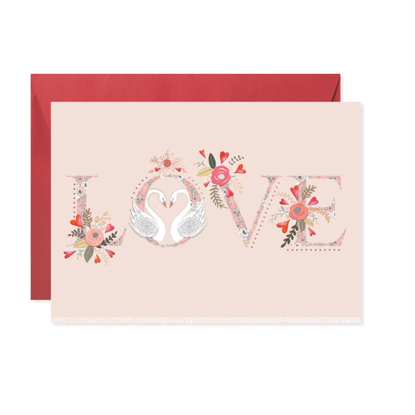 Swans in Love Valentine's Day Card Design Design Cards - Holiday - Valentine's Day