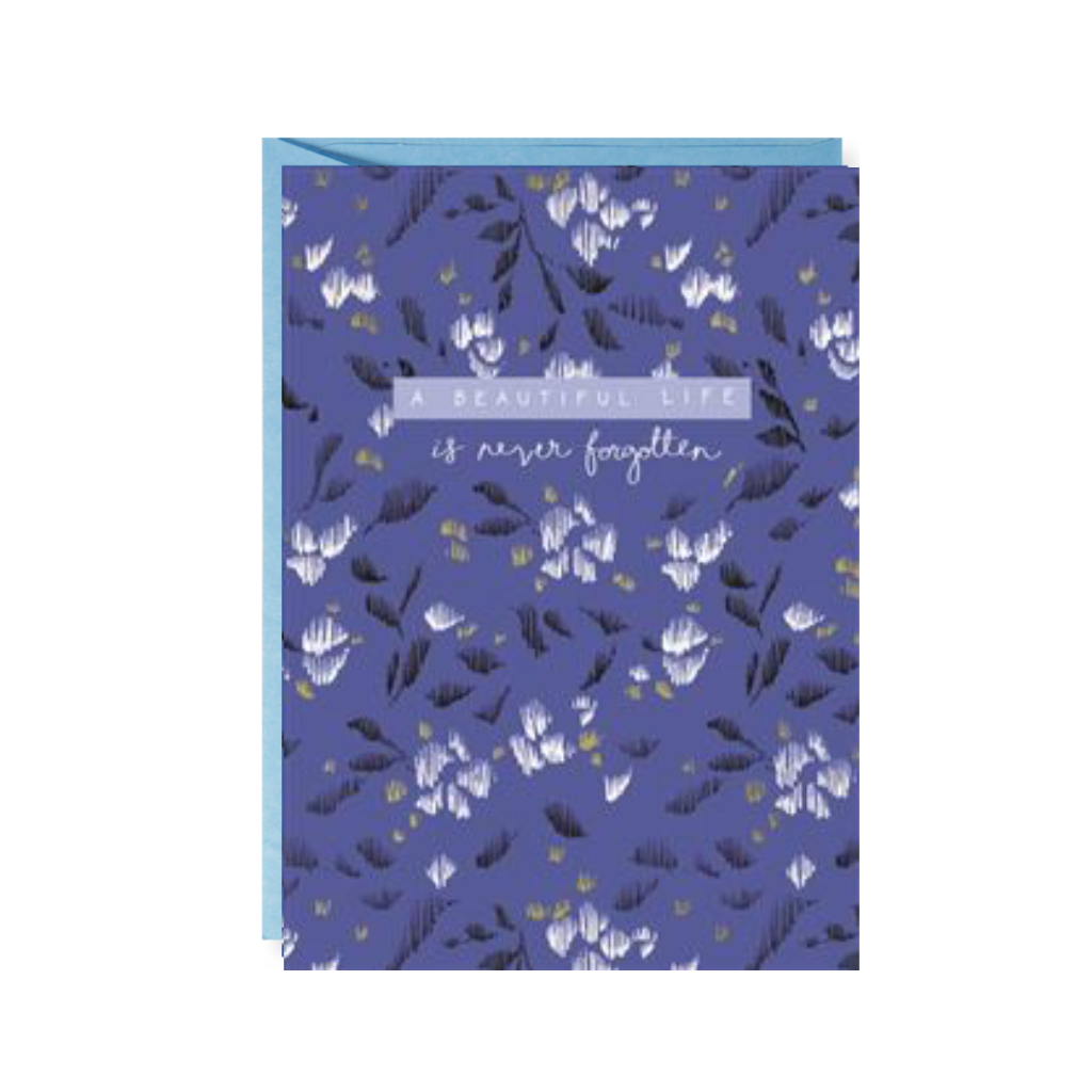 Blue Floral Pattern Sympathy Card Design Design Cards - Sympathy