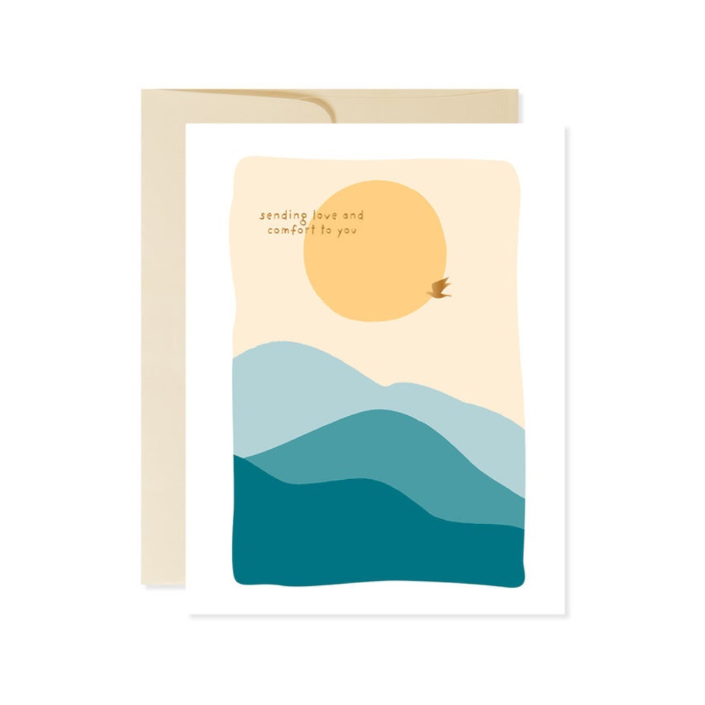 Sun and Mountains Sympathy Card Design Design Cards - Sympathy