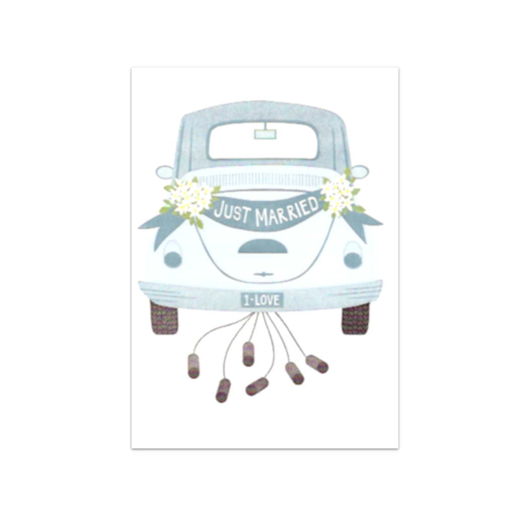 Just Married Car Wedding Card Design Design Cards - Wedding
