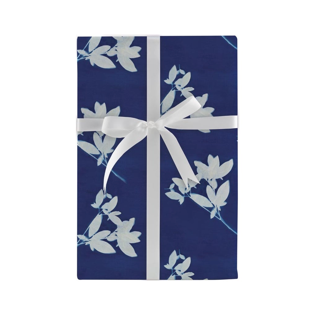 Indigo Floral Gift Wrap Roll Design Design Gift Wrap & Packaging