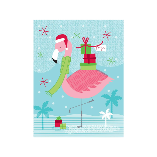 Flamingo Presents Christmas Cards - Boxed Set Of 20 Design Design Holiday Cards - Boxed Cards - Holiday