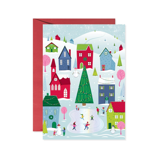 Bright Christmas Town Christmas Card Design Design Holiday Cards - Holiday - Christmas